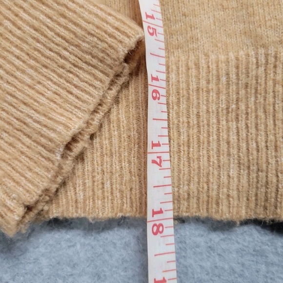 Aerie Wool Alpaca Cardigan Sweater Women's Small Tan Beige Brown Front-Button - Picture 9 of 10